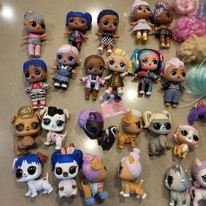 Large Lot of L.O.L Surprise Dolls Animals Mini and Accessories great Con…